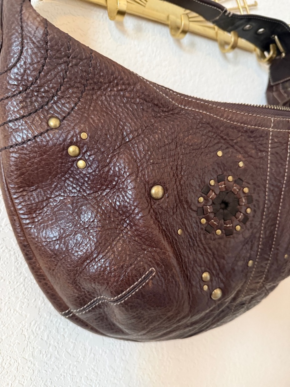 Vintage Y2K Authentic Coach SoHo Boho Studded Leather Hobo Bag - Picture 4 of 16